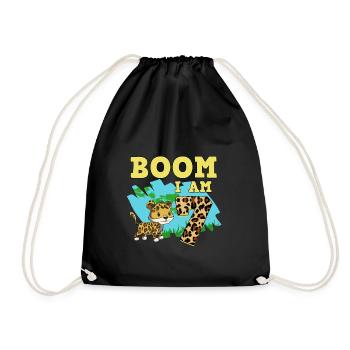 7th birthday Jaguar - Drawstring Bag - black - Front