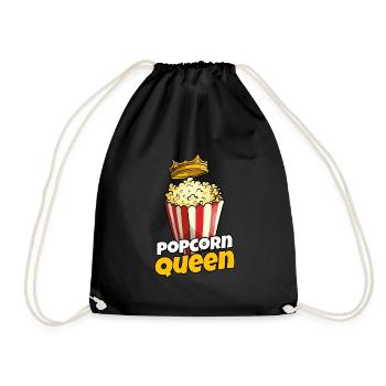 Popcorn-Königin - Turnbeutel - Schwarz - Vorne