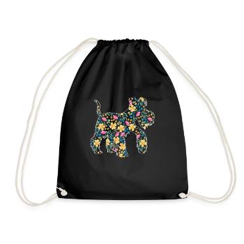Miniature Schnauzer - Drawstring Bag - black - Front
