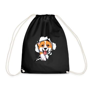 Corgi gallois - Sac de sport léger - noir - Devant