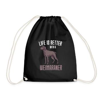 Weimaraner - Turnbeutel - Schwarz - Vorne