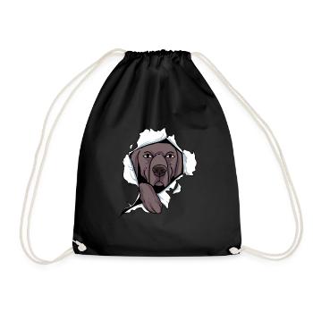 Weimaraner - Turnbeutel - Schwarz - Vorne