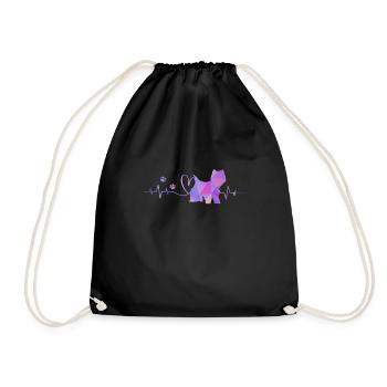 West Highland Terrier - Drawstring Bag - black - Front