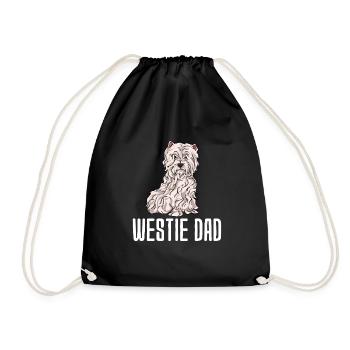 West Highland Terrier - Drawstring Bag - black - Front