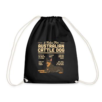 Australian Cattle Dog - Drawstring Bag - black - Front