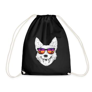 Australian Cattle Dog - Drawstring Bag - black - Front