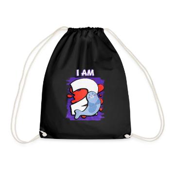 Ich Bin 2 Robbe - Turnbeutel - Schwarz - Vorne