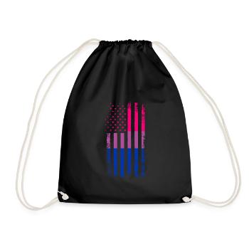 Cadeau du drapeau de la fierté bisexuelle - Sac de sport léger - noir - Devant