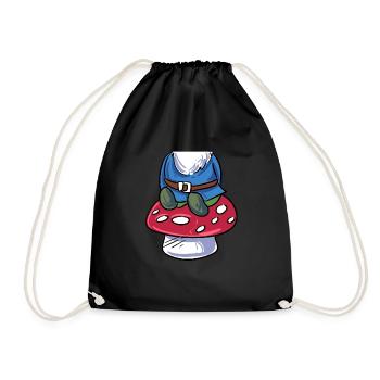 Garden Gnome Costume - Drawstring Bag - black - Front