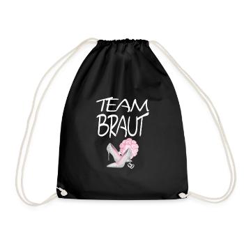 Team Braut edles Junggessellinenabschied Motiv - Turnbeutel - Schwarz - Vorne