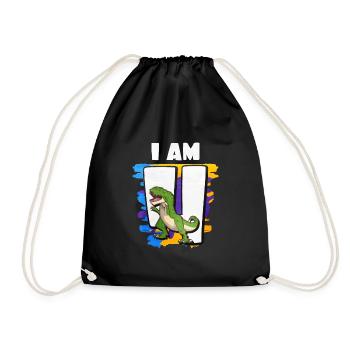 4th birthday - Drawstring Bag - black - Front