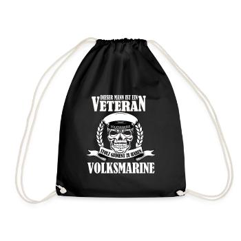 Veteran Volksmarine NVA nationale Volksarmee - Turnbeutel - Schwarz - Vorne