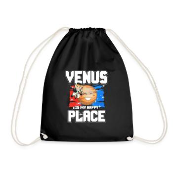 Venus Planet Geschenk - Turnbeutel - Schwarz - Vorne