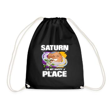 Saturn Planet Geschenk - Turnbeutel - Schwarz - Vorne