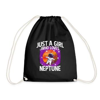 Mädchen Neptun Geschenk - Turnbeutel - Schwarz - Vorne