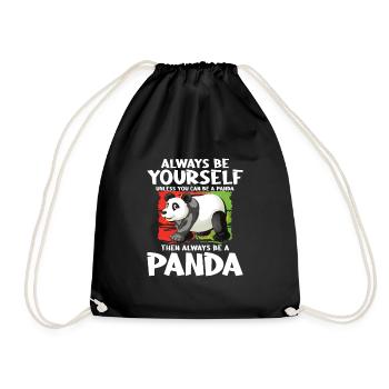 Panda - Drawstring Bag - black - Front