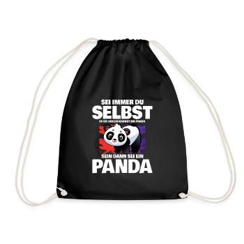 Lustiges Panda Outfit - Turnbeutel - Schwarz - Vorne