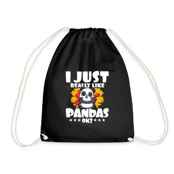 Panda - Drawstring Bag - black - Front
