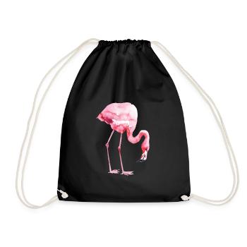Flamingo - Drawstring Bag - black - Front