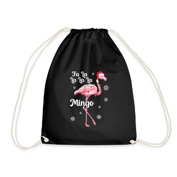 Flamingo - Drawstring Bag - black - Front