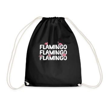 Flamingo - Drawstring Bag - black - Front
