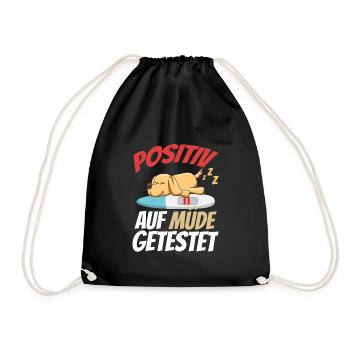 Positiv Auf Müde Getestet Golden Retriever - Turnbeutel - Schwarz - Vorne