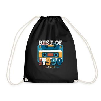 33rd Birthday Man Cassette May Year 1990 - Drawstring Bag - black - Front