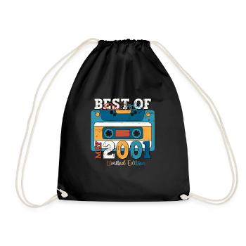 22nd Birthday Man Cassette May Vintage 2001 - Drawstring Bag - black - Front