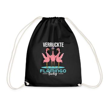 Verrrückte Flamingo Lady - Turnbeutel - Schwarz - Vorne