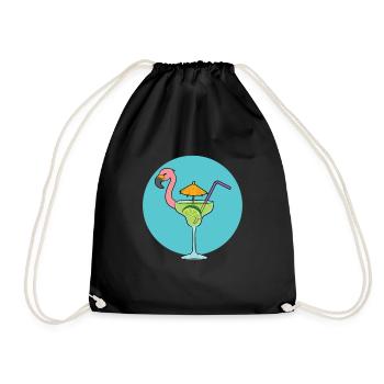 Flamingo Cocktail - Turnbeutel - Schwarz - Vorne