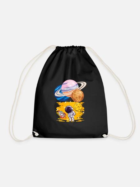 Astronaut Uranus Merkur Saturn Balloons - Turnbeutel - Schwarz