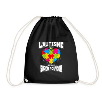 L’autisme est mon super pouvoir - Sac de sport léger - noir - Devant