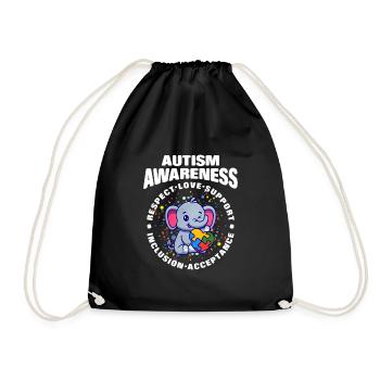 Autism Autism Gift - Drawstring Bag - black - Front