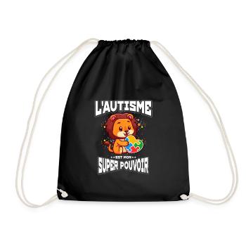 Cadeau autisme autisme - Sac de sport léger - noir - Devant