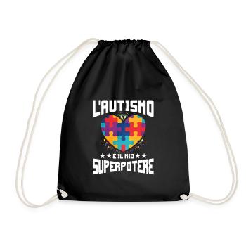 Cadeau autisme autisme - Sac de sport léger - noir - Devant