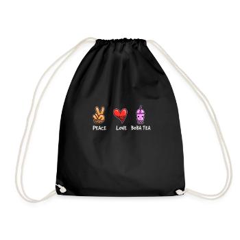 Peace Love Boba Thé - Sac de sport léger - noir - Devant