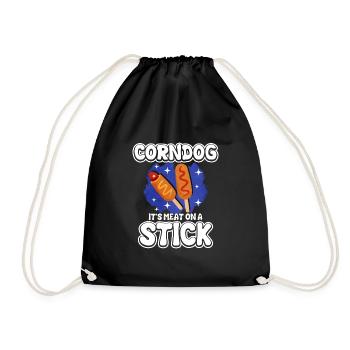 Corn Dog Food Love Gift - Drawstring Bag - black - Front