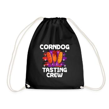Corn Dog Food Love Gift - Drawstring Bag - black - Front
