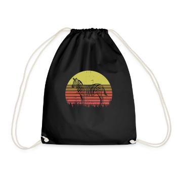 Zebra - Drawstring Bag - black - Front