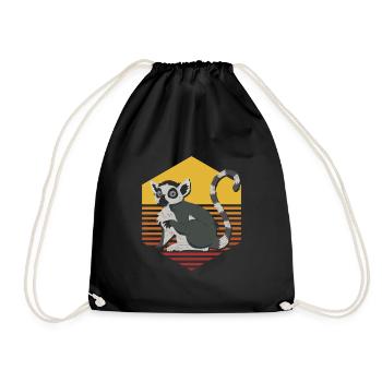 Lemur - Drawstring Bag - black - Front
