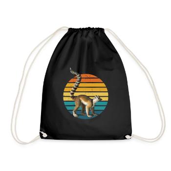 Lemur - Drawstring Bag - black - Front