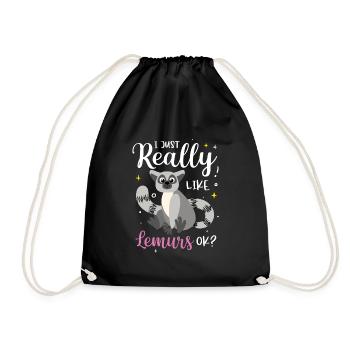 Lemur - Drawstring Bag - black - Front