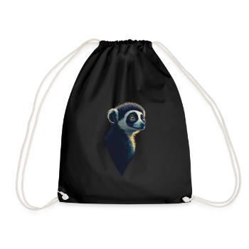 Lemur - Drawstring Bag - black - Front