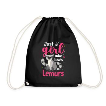 Lemur - Drawstring Bag - black - Front