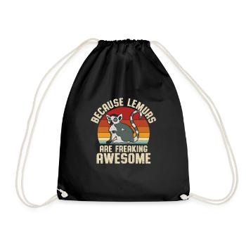 Lemur - Drawstring Bag - black - Front