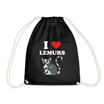Lemur - Drawstring Bag - black - Front