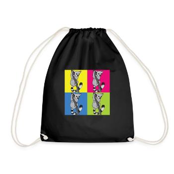 Lemur - Drawstring Bag - black - Front