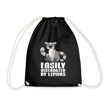 Lemur - Drawstring Bag - black - Front
