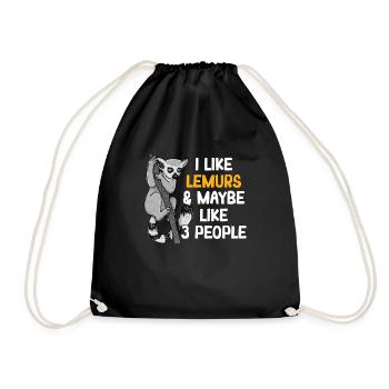 Lemur - Drawstring Bag - black - Front