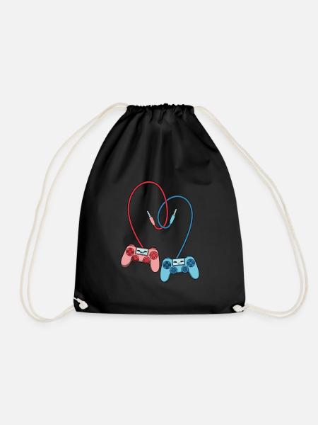 Gaming Controller Liebe - Turnbeutel - Schwarz